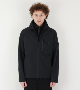 Ghost Cotton Zip Overshirt Black