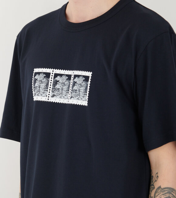 Norse Projects - Holger Post Stamp Print T-shirt Dark Navy