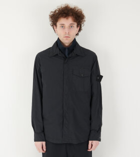 Ghost Nylon Crinkle Overshirt Black