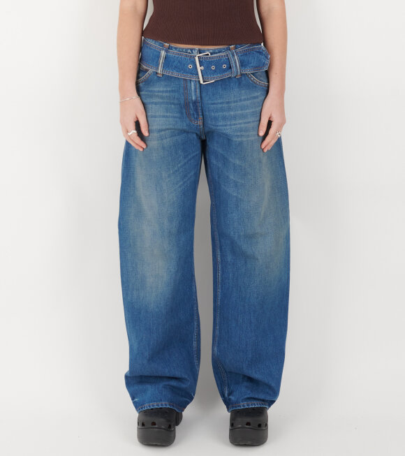 Acne Studios - Belted Denim Trousers Mid Blue