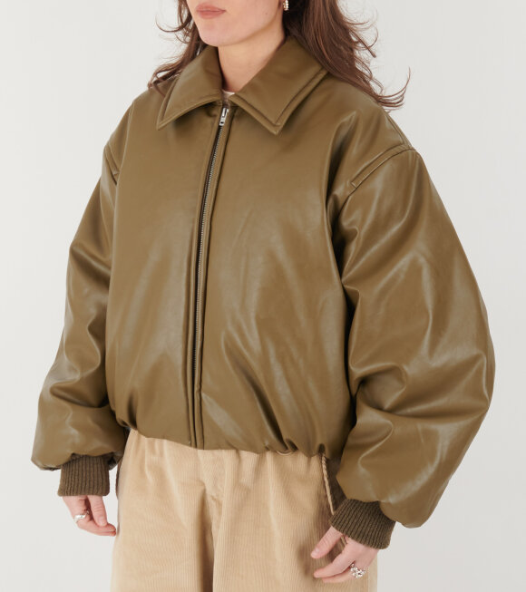 Acne Studios - Coated Bomber Jacket Khaki Green