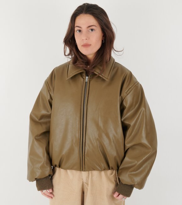 Acne Studios - Coated Bomber Jacket Khaki Green