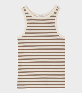 Loui Tank Top Light Brown/White Stripe