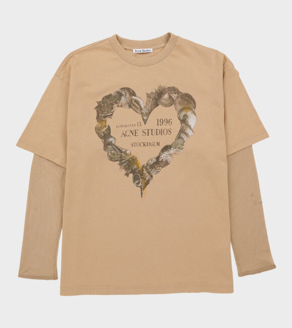 Acne Studios - Layered Print T-shirt Sand Beige