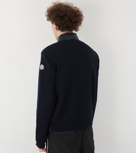 Moncler - Padded Wool Zip-up Cardigan Blue