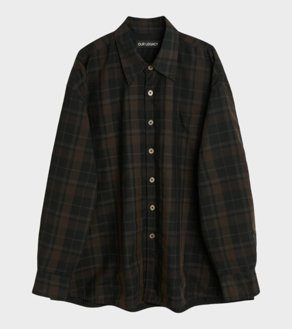 Our Legacy - Borrowed Shirt Black Sheer Shadow Check