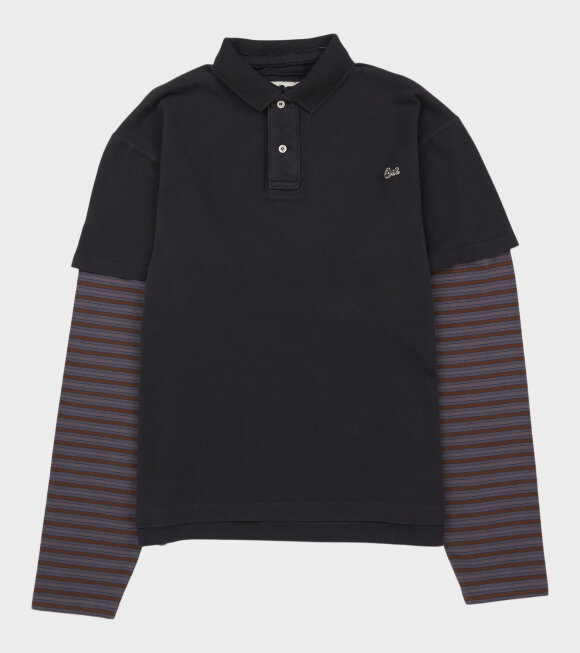 ERL - Double Sleeve Polo T-shirt Black/Stripe