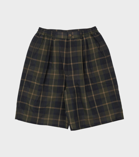 Comme des Garcons Homme - Checkered Shorts Navy/Olive Green