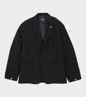 Wool Linen Blazer Black