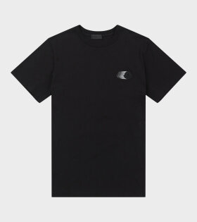 Faded Logo Motif T-shirt Black