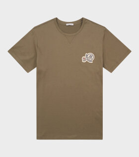 Embroidered Double Logo T-shirt Army Green