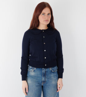 Round Collar Cardigan Navy