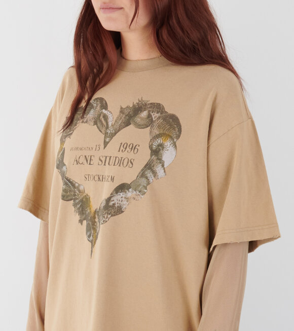 Acne Studios - Layered Print T-shirt Sand Beige