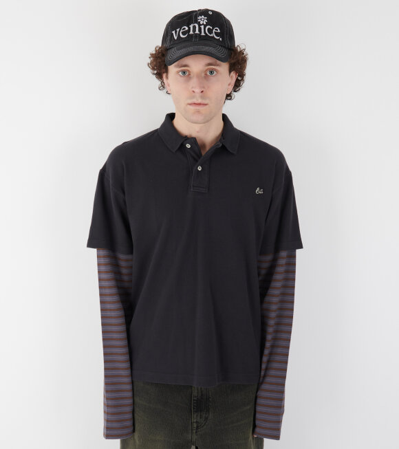 ERL - Double Sleeve Polo T-shirt Black/Stripe