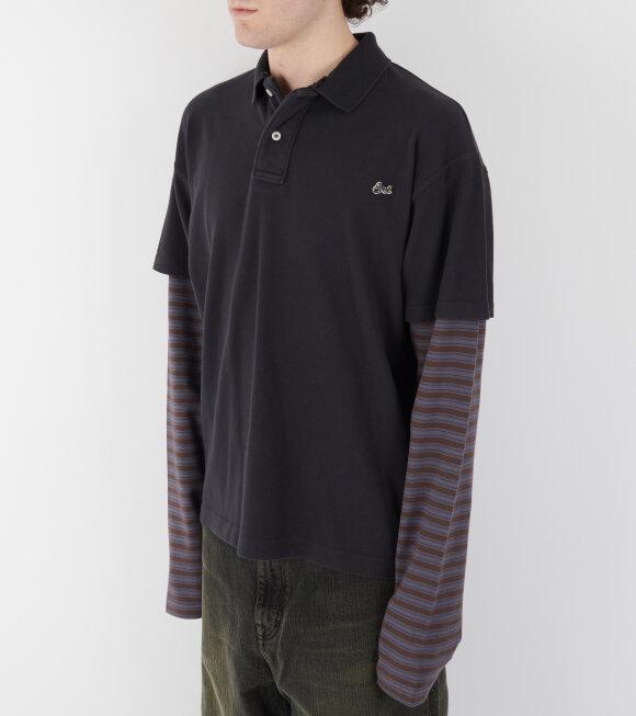 ERL - Double Sleeve Polo T-shirt Black/Stripe