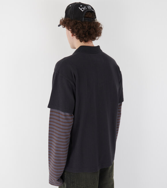 ERL - Double Sleeve Polo T-shirt Black/Stripe