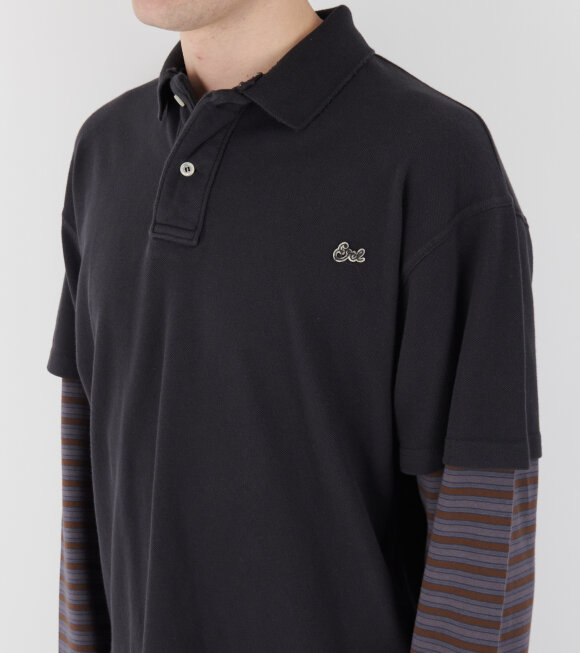 ERL - Double Sleeve Polo T-shirt Black/Stripe