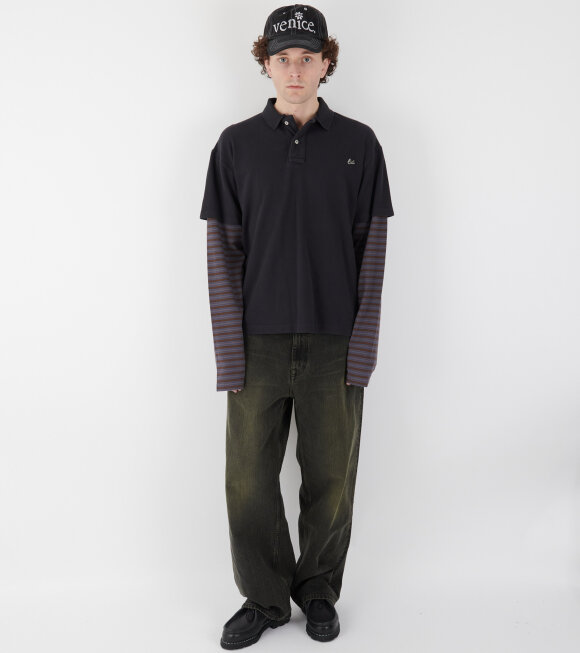 ERL - Double Sleeve Polo T-shirt Black/Stripe