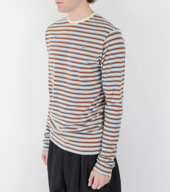 ERL - Striped L/S T-shirt Brown/Blue Mix