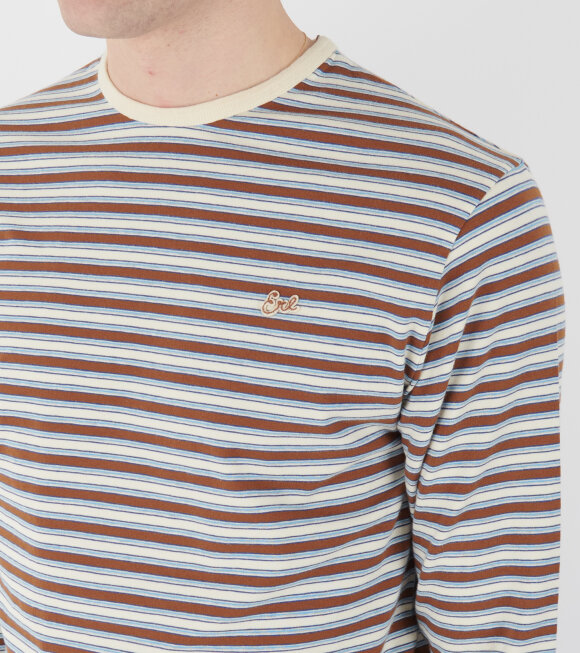 ERL - Striped L/S T-shirt Brown/Blue Mix