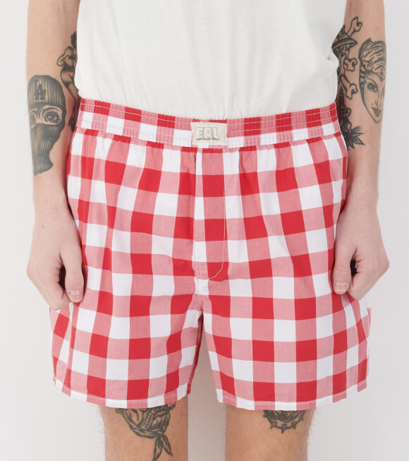 ERL - Gingham Check Boxers Red/White