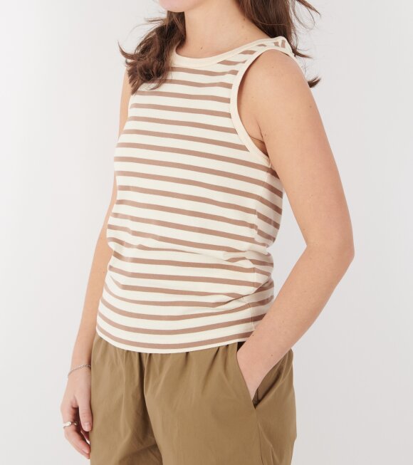 Skall Studio - Loui Tank Top Light Brown/White Stripe