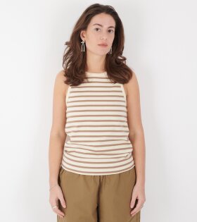 Loui Tank Top Light Brown/White Stripe