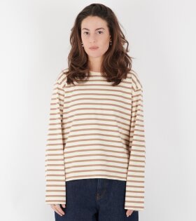 Loui Oversized Blouse Light Brown/White Stripe