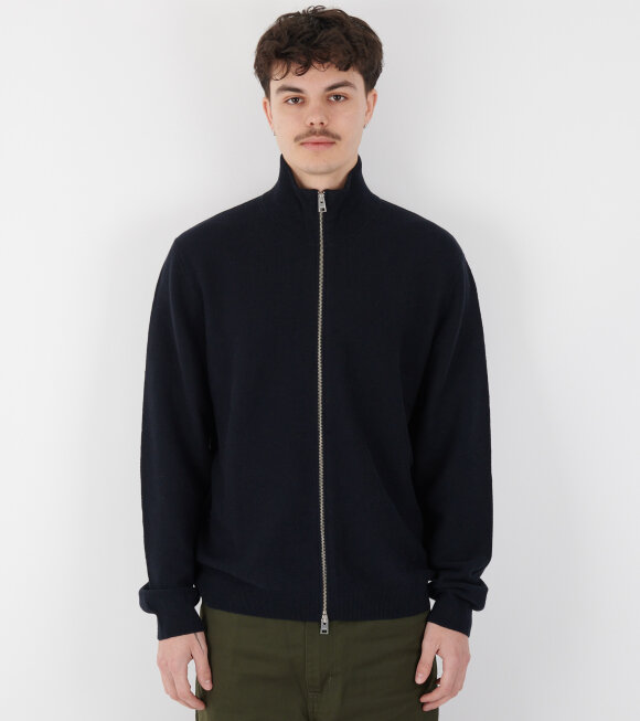 Norse Projects - Links Cotton Linen Zip Jacket Dark Navy