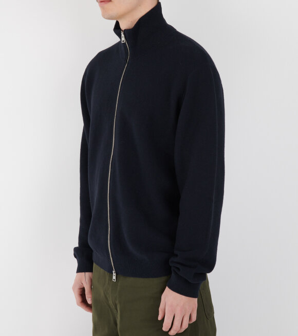 Norse Projects - Links Cotton Linen Zip Jacket Dark Navy