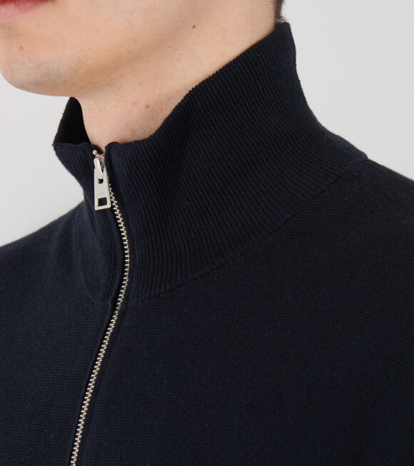 Norse Projects - Links Cotton Linen Zip Jacket Dark Navy