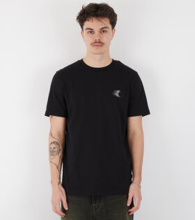 Faded Logo Motif T-shirt Black