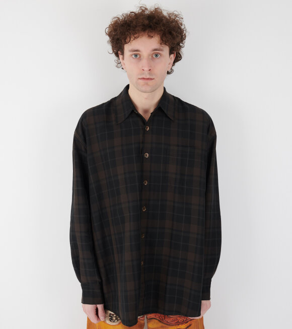 Our Legacy - Borrowed Shirt Black Sheer Shadow Check