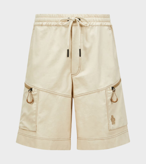 Moncler Grenoble - Cotton Drill Cargo Shorts Light Beige