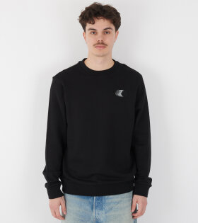 Faded Logo Motif Sweatshirt Black