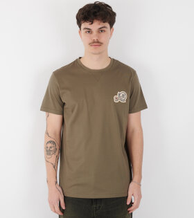 Embroidered Double Logo T-shirt Army Green