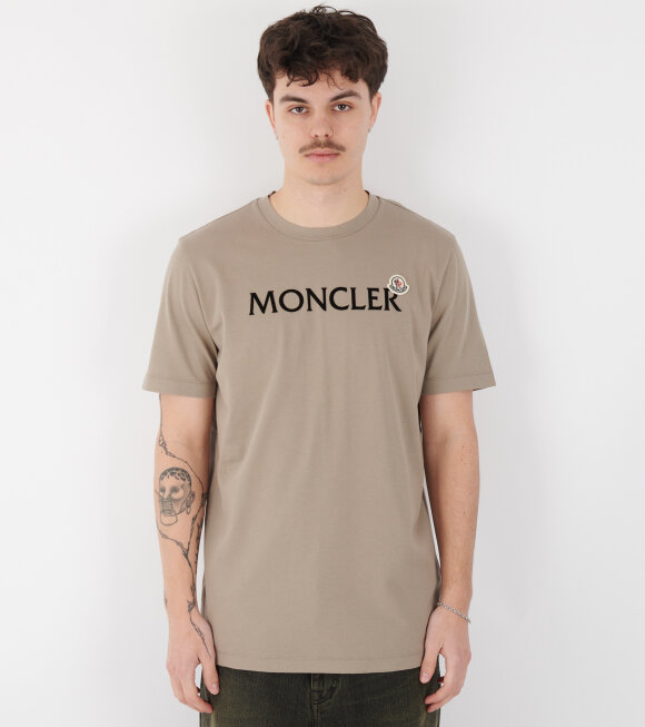 Moncler - Flocked Logo T-shirt Beige Taupe