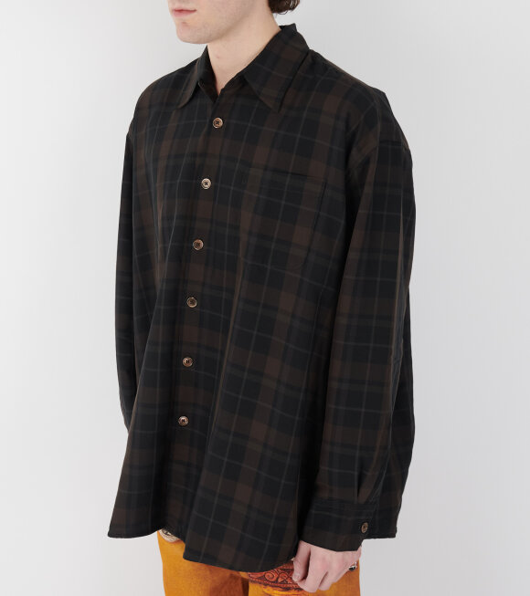 Our Legacy - Borrowed Shirt Black Sheer Shadow Check