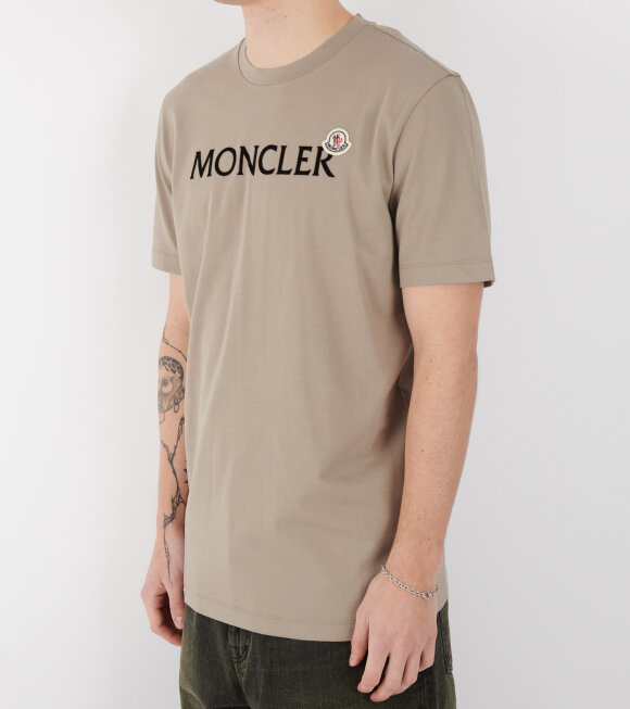 Moncler - Flocked Logo T-shirt Beige Taupe