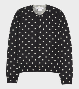 Dot Wool Cardigan Black/White