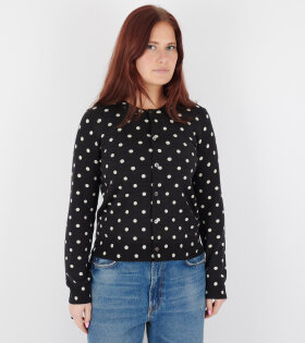 Dot Wool Cardigan Black/White