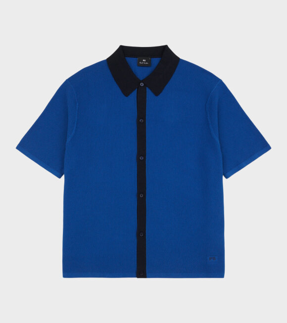 Paul Smith - S/S Knit Shirt Cobalt Blue/Black