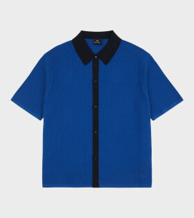 S/S Knit Shirt Cobalt Blue/Black