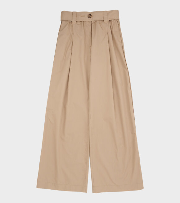 Moncler - High Waist Relaxed Trousers Beige