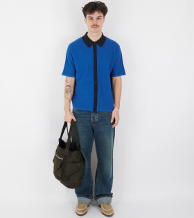 S/S Knit Shirt Cobalt Blue/Black