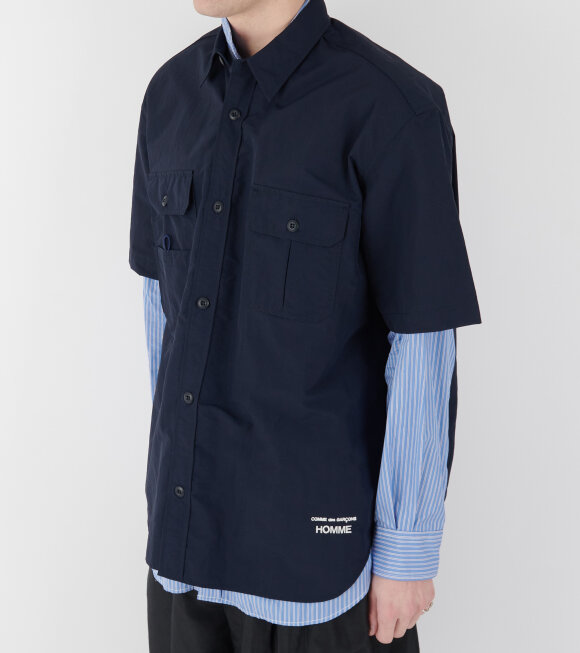 Comme des Garcons Homme - S/S Nylon Pocket Shirt Navy