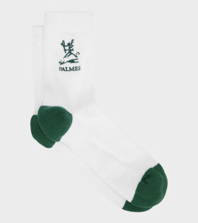 Contrast Tennis Socks Double Pack White/Green