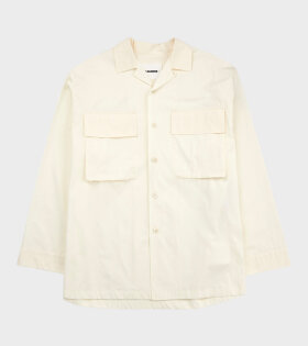 Glass Finished Poplin Shirt Eggshell