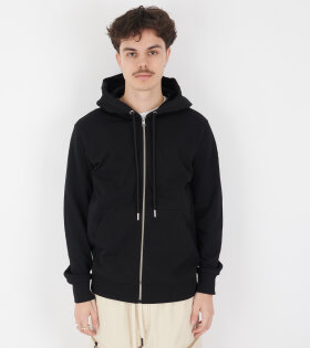 Cotton Zip Sweatshirt Black