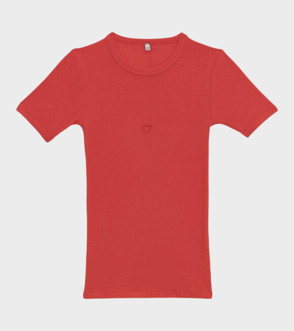 Baserange - S/S Heart T-shirt My Red